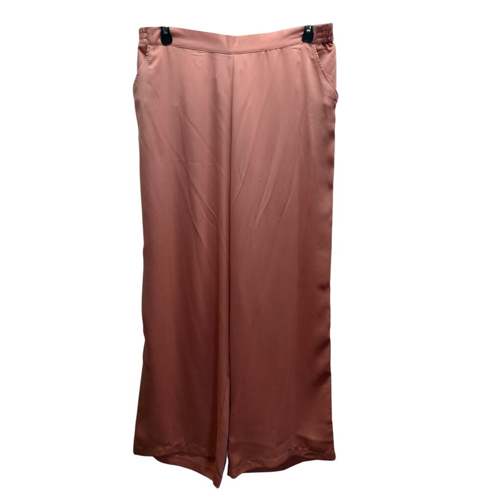 State of Day NWT Size XL Coral Pink Satin Pull-On Elastic Waist Pajama Pants